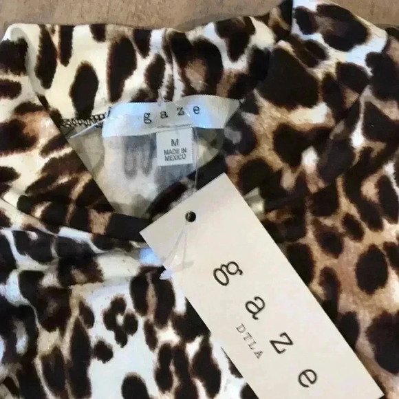Gaze size medium leopard print long sleeved shirt - Picture 2 of 3